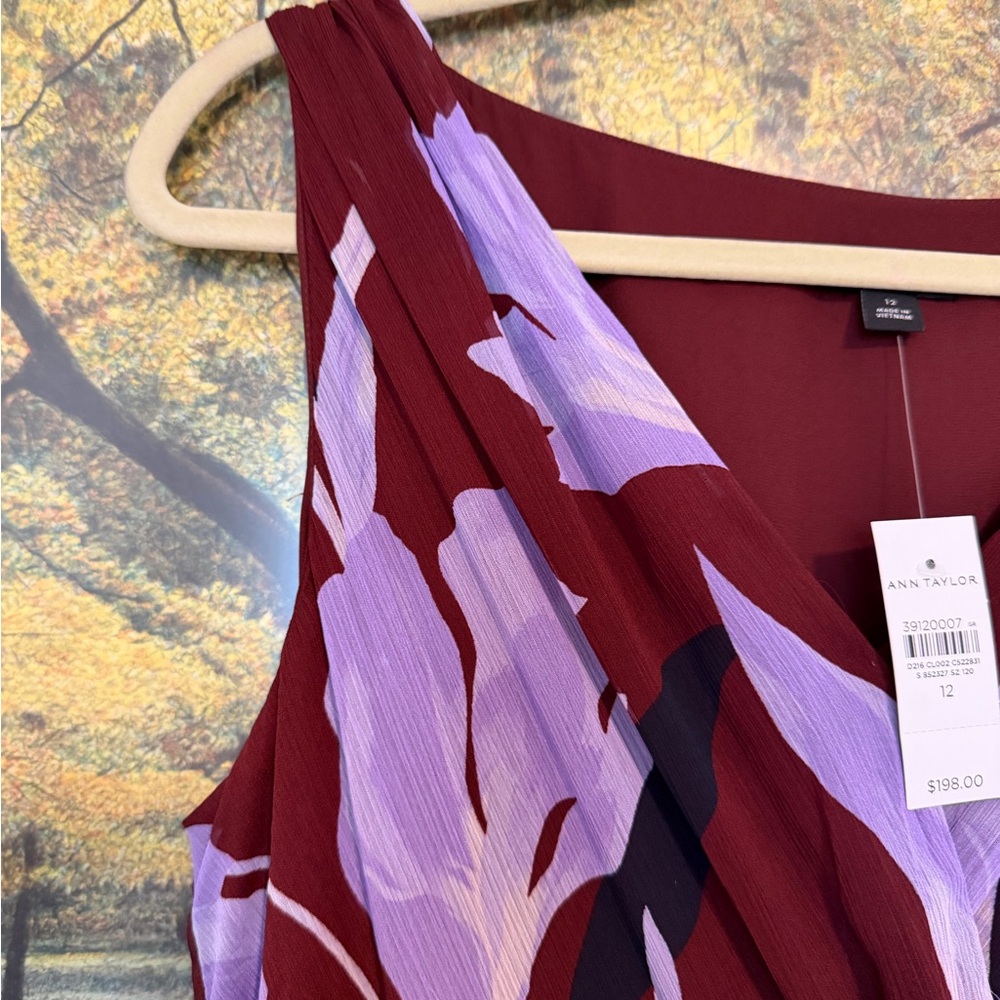 Ann Taylor Burgundy and Lavender Maxi Dress - Picture 5 of 8